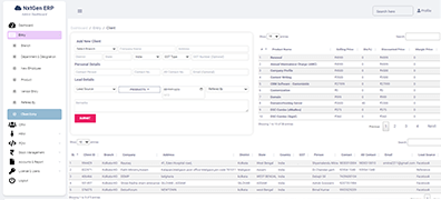 NxtGen ERP Client Entry