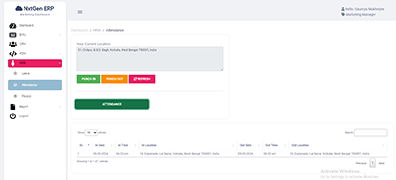 NxtGen ERP Attendance